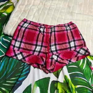 Victoria’s Secret M Red Pink Plaid Comfy Casual Summer Fall Sleep Dorm PJ Shorts